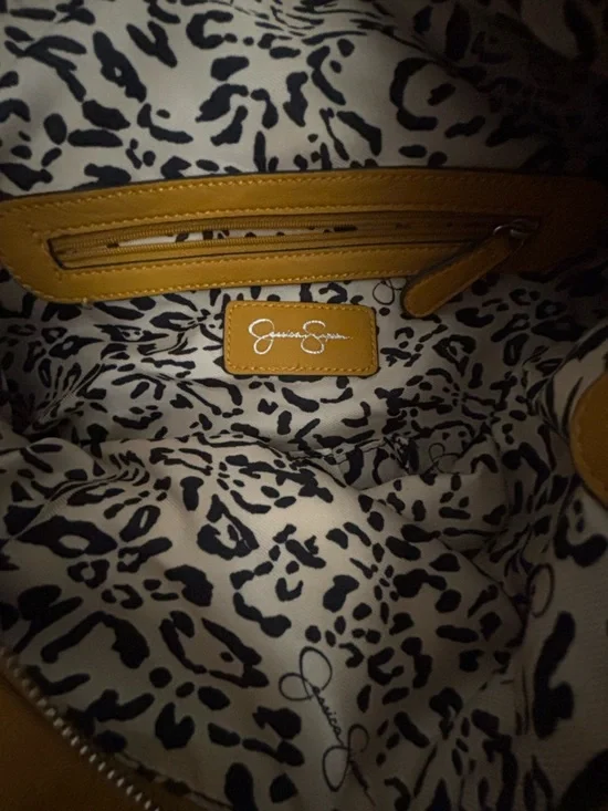 Jessica Simpson mustard hobo bag slouchy shoulder purse boho style - Picture 2 of 8